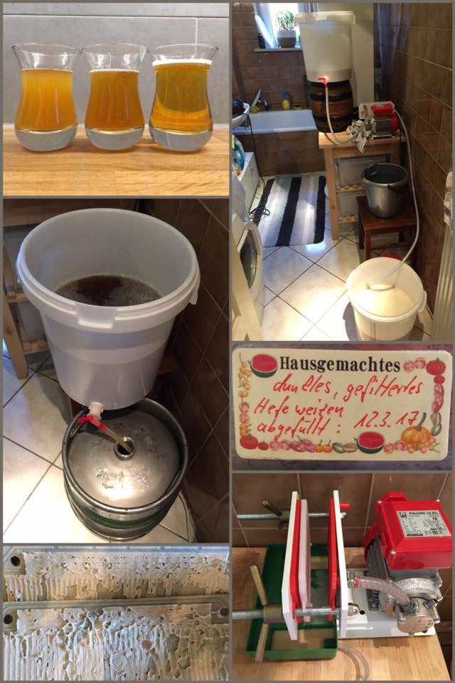 Bier brauen und filtern im Badezimmer