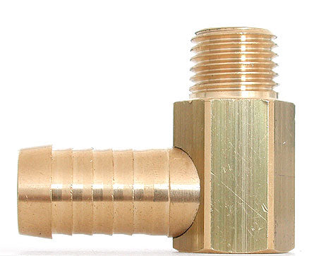 Schlauchtülle 13 mm, 1/4 Gewinde, 90 Grad Bogen, Winkel Gewindetülle, Messing