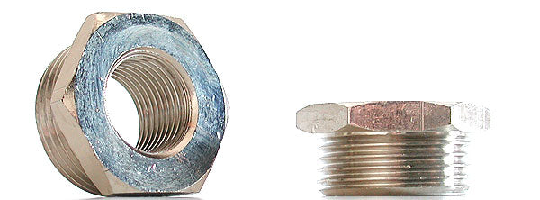 Reduziernippel 1/2 Zoll AG - 1/4 IG Zoll, Messing vernickelt