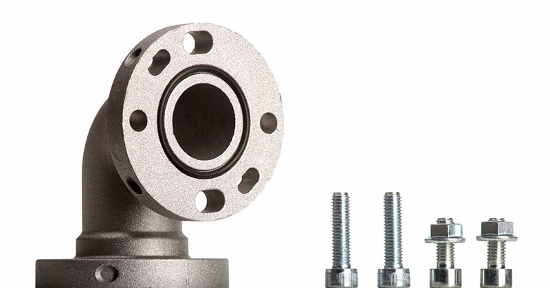 Adapterflansch Rohrbogen 90 Grad für M8 IG