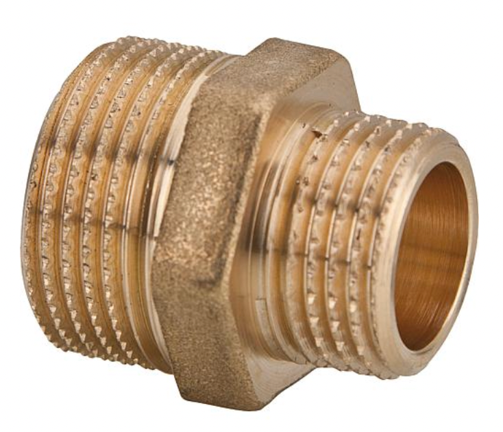 Doppelnippel Sechskant 3/4 - 1 Zoll, Messing, Aussengewinde