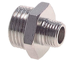 Doppelnippel 3/8 - 3/4 Zoll Aussengewinde, Messing vernickelt