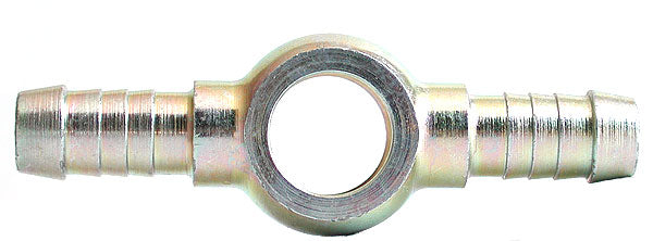 Ringnippel, Doppel Ringöse, M 12 mm ID, zwei 8 mm Schlauchtüllen, Metall