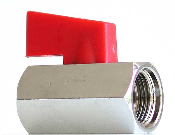 Mini-Kugelhahn, 3/8 Zoll Innengewinde, einseitiger Knebelgriff