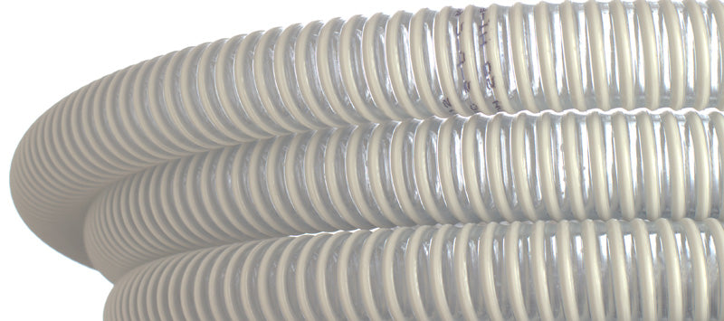 Saug- Druckschlauch, 25 mm, 1 Zoll, Meterware, klar/weiss, lebensmittelecht