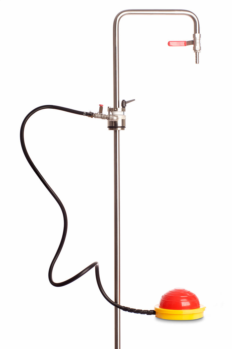 Fasspumpe, Fußbetrieb für Lösungsmittel, Auslaufbogen, max. 220 L Fässer