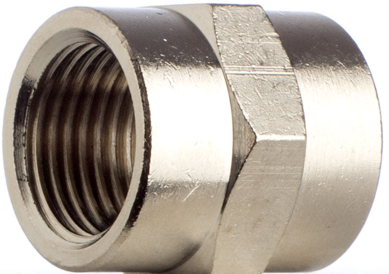 Muffe 1/2 Zoll Sechskant Messing vernickelt