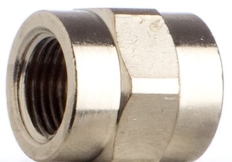 Muffe 1/8 Zoll Sechskant Messing vernickelt