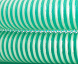 Spiralsaugschlauch Spiraldruckschlauch, 2 Zoll 50 mm, Meterware, grüne Ausführung, weisse Aussenspirale