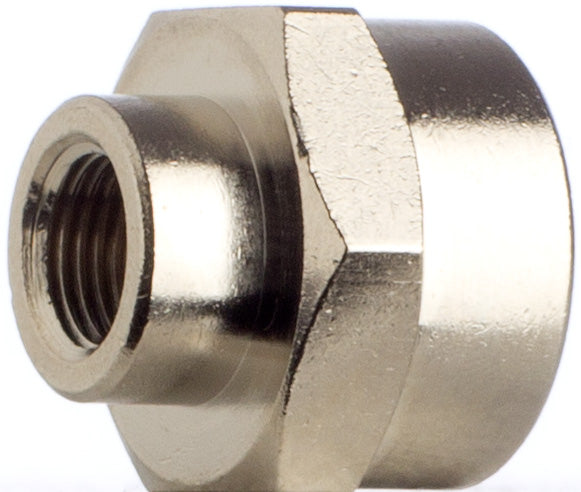 Reduziermuffe 3/8-1/8 Zoll Sechskant Messing vernickelt