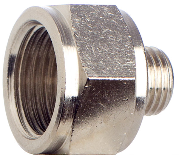 Reduziernippel 3/8 Zoll AG - 1/2 IG Zoll, Messing vernickelt