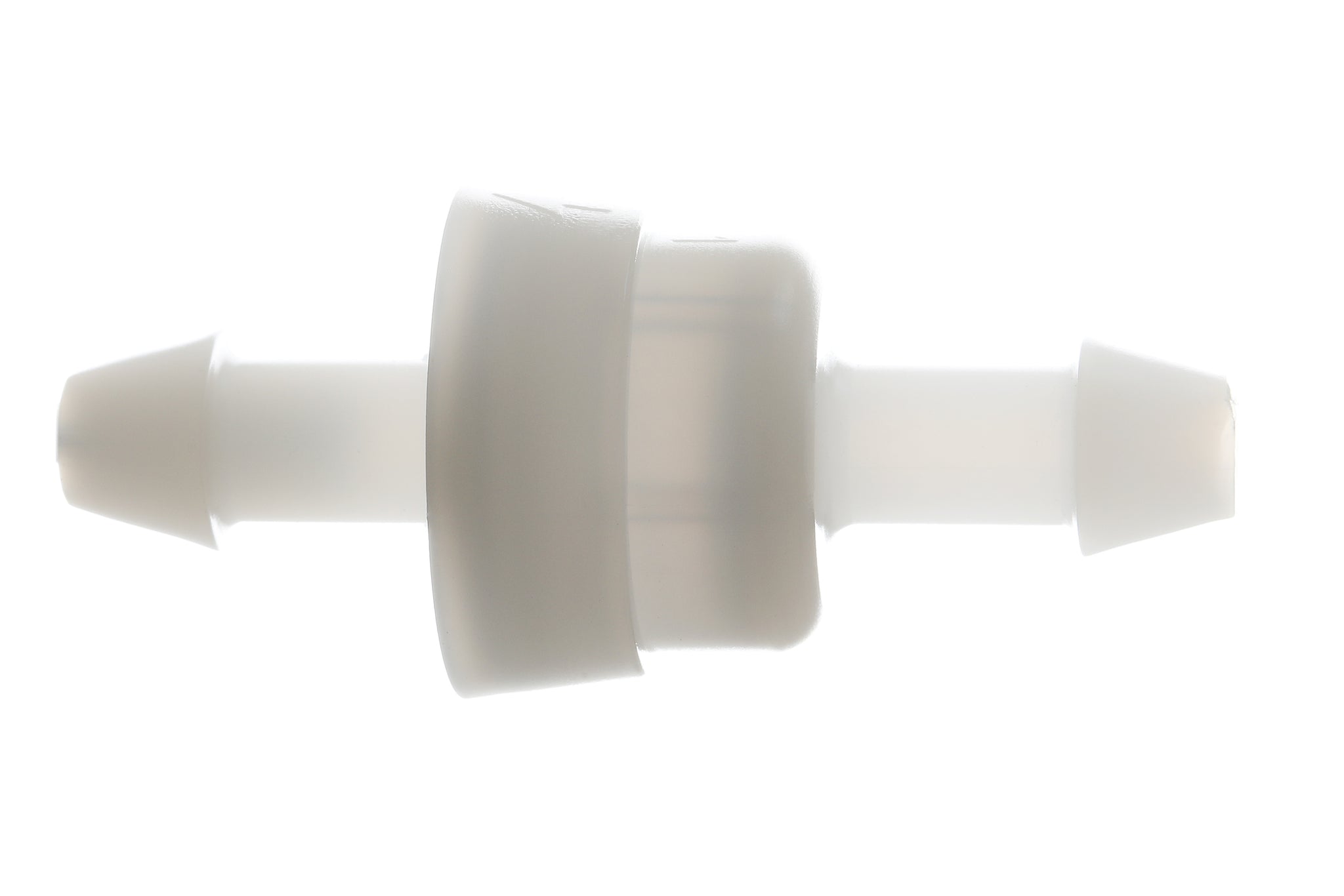 Rückschlagventil Kunststoff PE, federbelastete Membran Silikon Kautschuk, 5 mm Schlauchanschlüsse, max. 2,5 bar