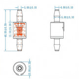 Rückschlagventil Polypropylen PP, EPDM, Glas
