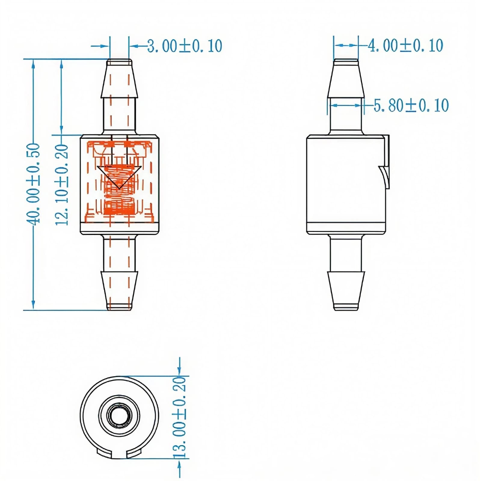 Rückschlagventil Polypropylen PP, EPDM, Glas