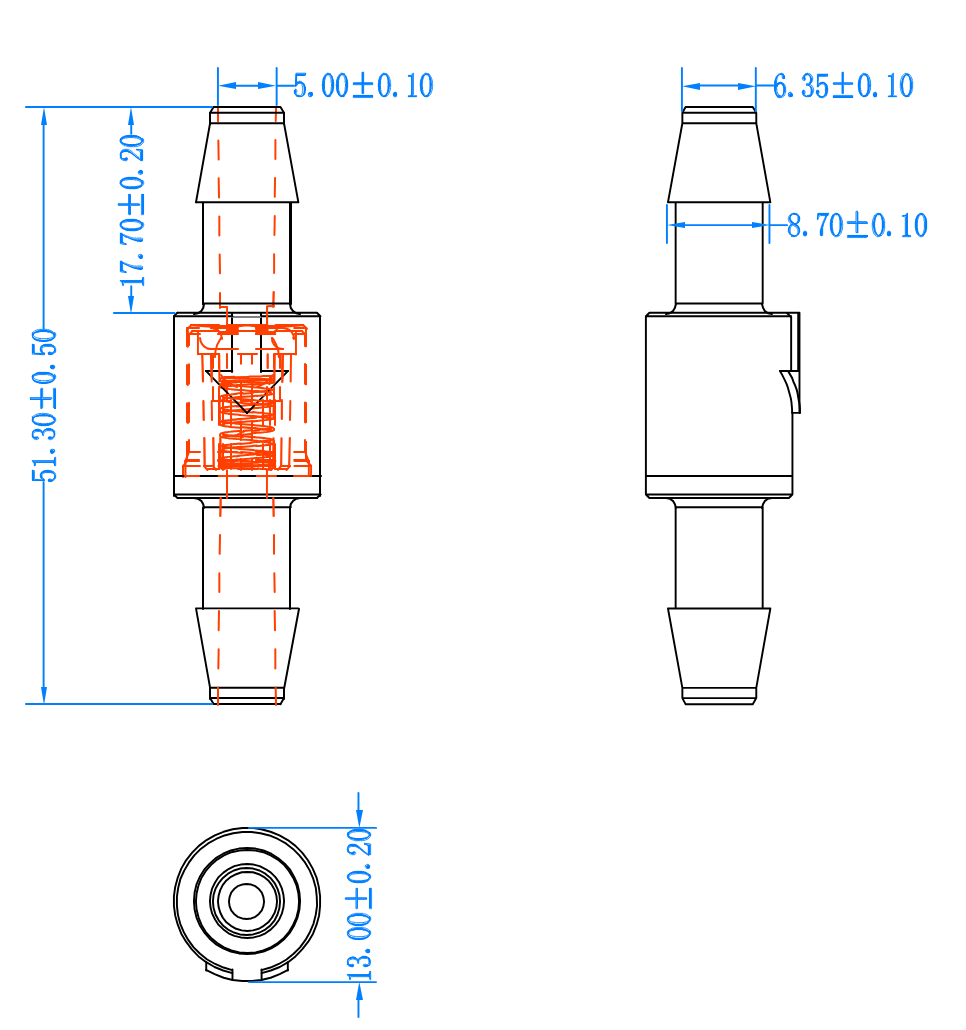 Check valve polypropylene, plastic, PP, EPDM, glass