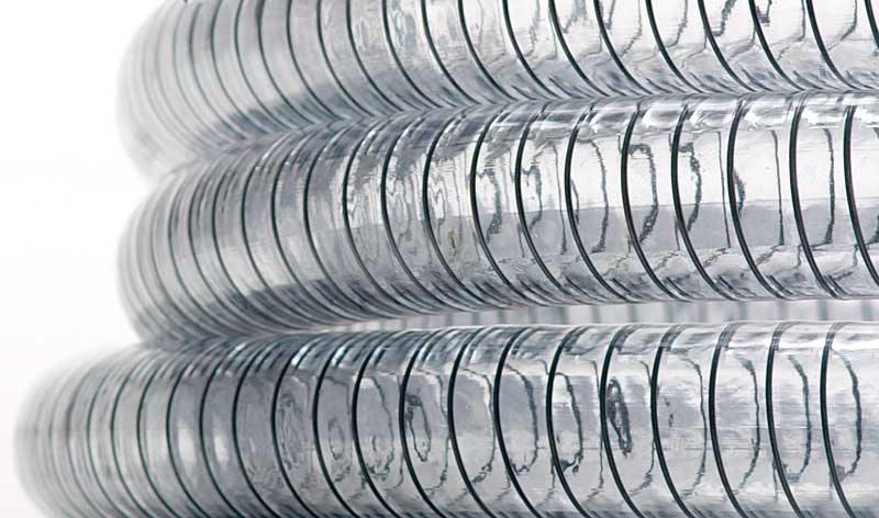 Saug- Druckschlauch, 25 mm, 1 Zoll, Meterware, klare Ausführung, Spiraleinlage