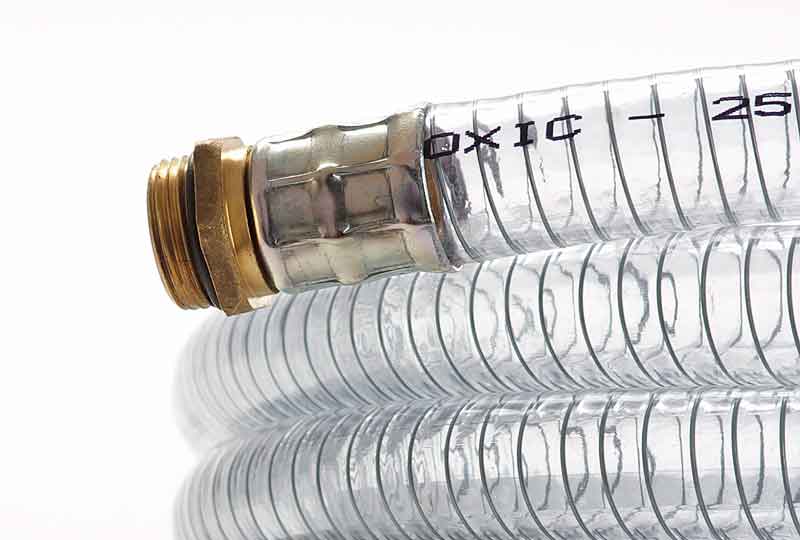 Saugschlauch Zapfschlauch, Heizöl, Diesel Pflanzenöl, 1 Zoll, konfektioniert 6 m klar