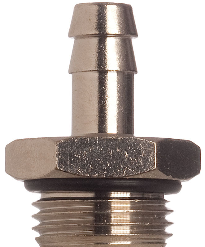 Schlauchtülle 10 mm, 1/2 Zoll Gewinde, zylindrisch, NBR-O Ring, Messing vernickelt