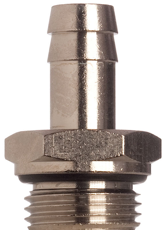 Schlauchtülle 12 mm, 1/2 Zoll Gewinde, zylindrisch, NBR-O Ring, Messing vernickelt