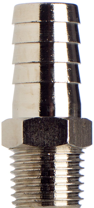 Schlauchtülle 12 mm, 1/4 Gewinde, konisch, Messing vernickelt