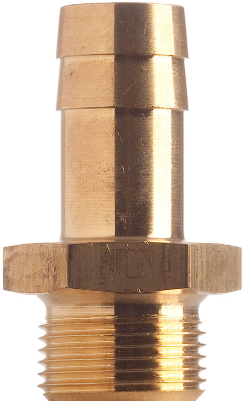 Schlauchtülle Sechskant 13 mm, 3/4 Zoll Gewinde, zylindrisch, Messing