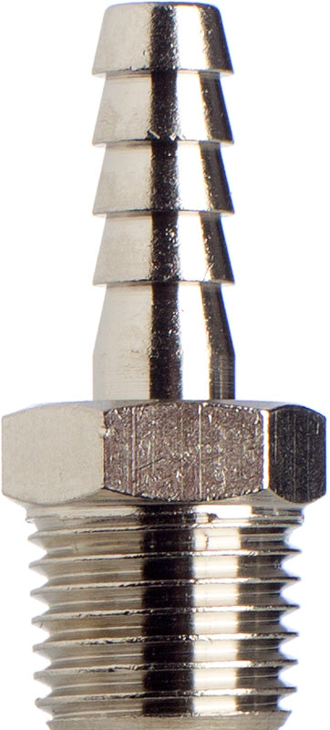 Schlauchtülle 6 mm, 1/4 Gewinde, konisch, Messing vernickelt