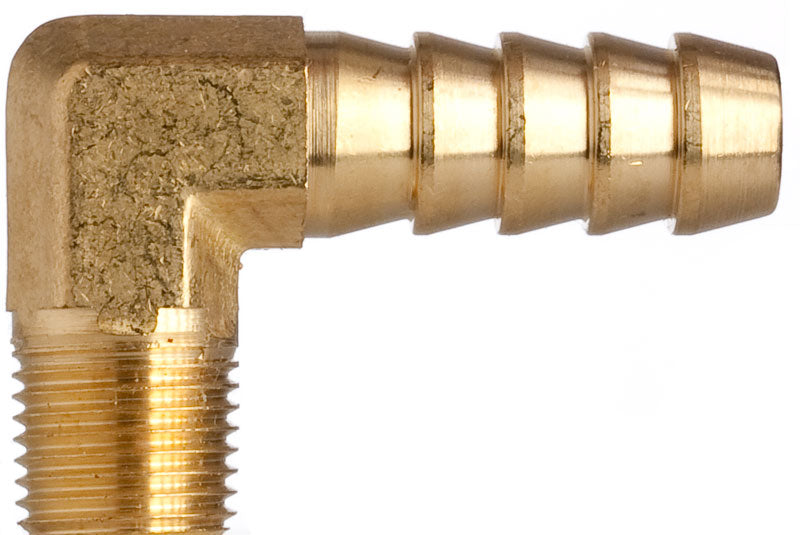 Schlauchtülle 10 mm, 1/4 NPT Gewinde, 90 Grad Bogen, Winkel Gewindetülle, Messing