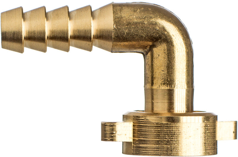 Schlauchtülle 90 Grad Bogen, zweiteilig 1 Zoll, 19 mm Schlauchtülle, flachdichtend, Messing