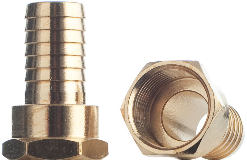 Schlauchtülle 19 mm, 3/4 Zoll Innengewinde, Sechskant, flachdichtend, einteilig, Messing