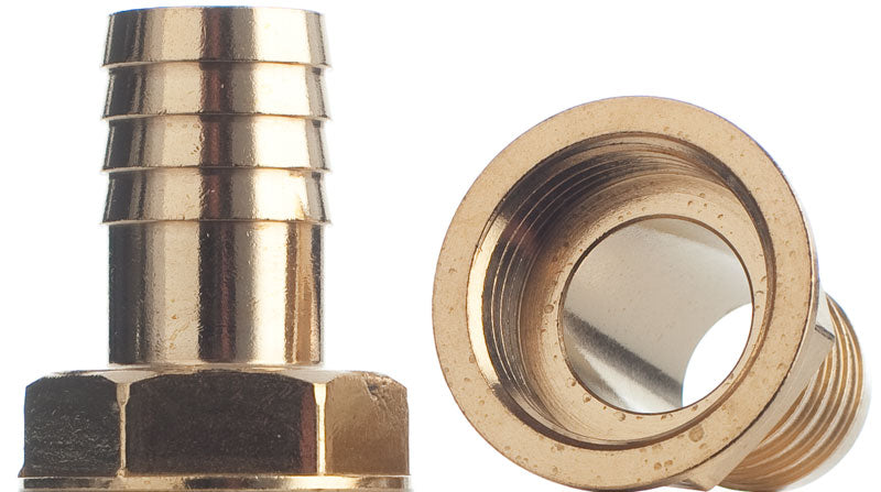 Schlauchtülle 6 mm, 3/8 Zoll Innengewinde, Sechskant, flachdichtend, einteilig, Messing