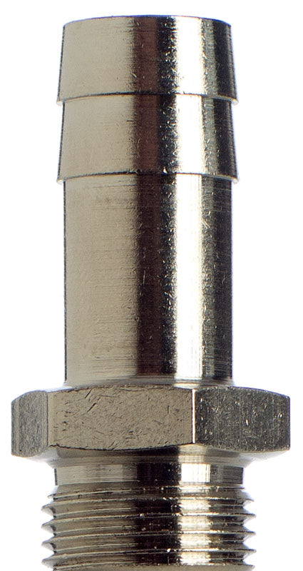 Schlauchtülle 13 mm, 3/8 Gewinde, zylindrisch, Messing vernickelt