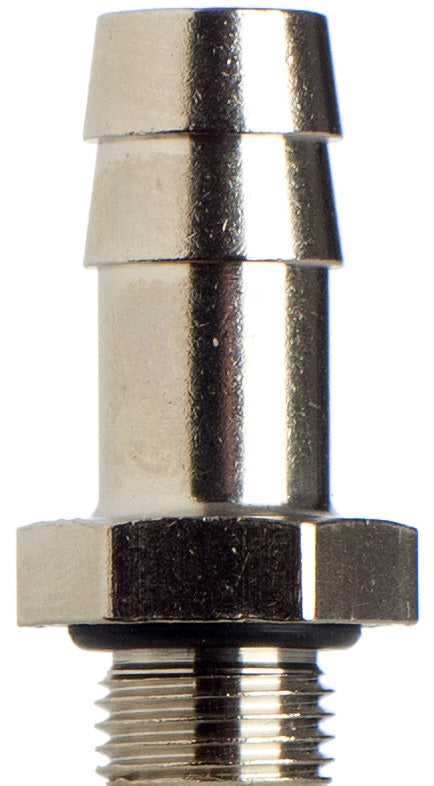 Schlauchtülle 10 mm, 1/8 Gewinde, zylindrisch, NBR-O Ring, Messing vernickelt