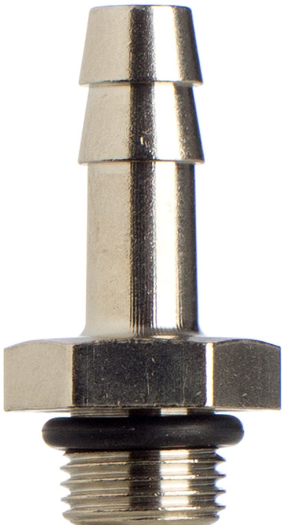 Schlauchtülle 6 mm, 1/8 Gewinde, zylindrisch, NBR-O Ring, Messing vernickelt