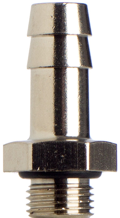 Schlauchtülle 8 mm, 1/8 Gewinde, zylindrisch, NBR-O Ring, Messing vernickelt