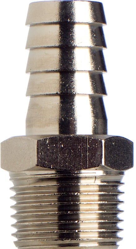 Schlauchtülle 13 mm, 3/8 Gewinde, konisch, Messing vernickelt