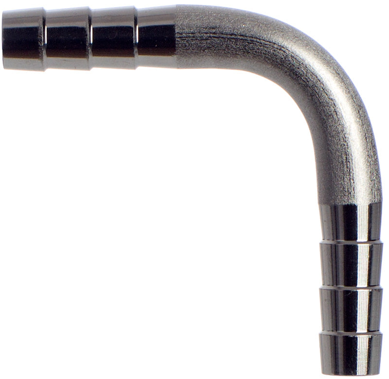 Schlauchverbinder Bogen 90 Grad, 9 mm, Edelstahl, Benzin, Öl, Diesel, Wasser, Lebensmittel