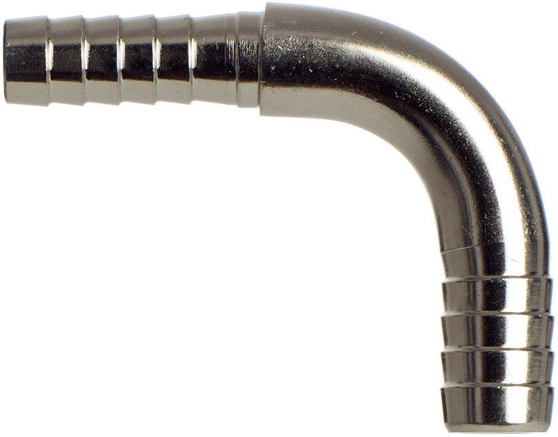 Schlauchverbinder Bogen 90 Grad, Reduzierstück 12-10 mm, Edelstahl, Benzin, Öl, Diesel, Wasser, Lebensmittel