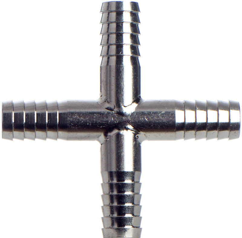 Schlauchverbinder Kreuz Stück 10 mm, Edelstahl, Benzin, Öl, Diesel, Wasser, Lebensmittel