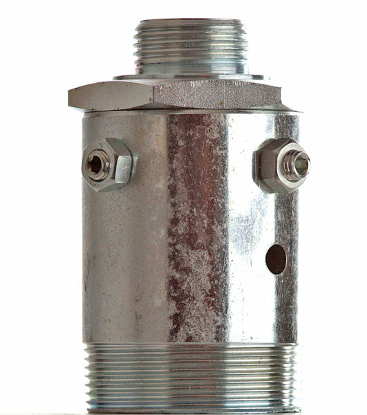 Schnellverbinder für Kunstoff- Metallfässer mit 2 Zoll AG und Abgang 1 Zoll