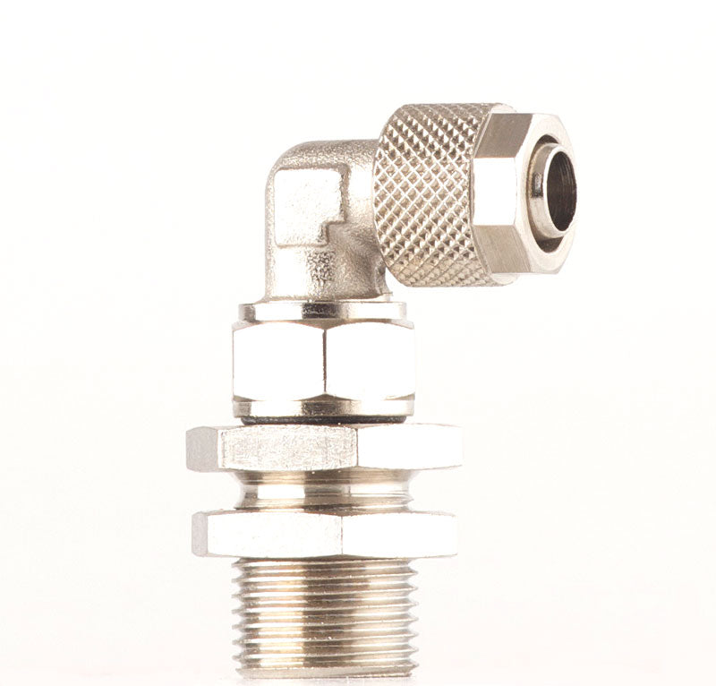 Schottverschraubung 3/8 AG 1/4 IG, 8 er Abgang, beweglich, 90 Grad