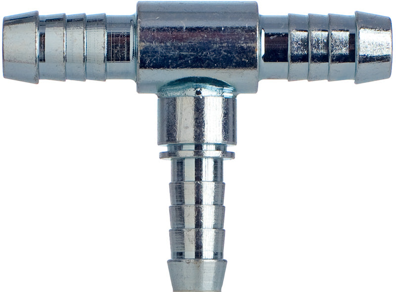 Schlauchverbinder T Stück reduzierend 10-8-10 mm, Metall, Benzin, Diesel, Öl, Wasser, Luft