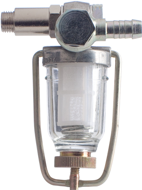 Vorfilter Kraftstoff Inline, Glas, für Zahnradpumpe 0,8 l/min mit 10 er Abgang