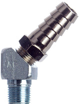 Winkelfitting 1/4 Zoll IG -AG, 45 Grad Bogen, Metall, Stahl verzinkt