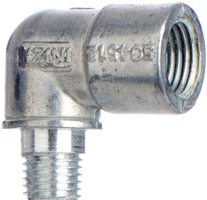 Winkelfitting Kniestück M8x1 IG - M10x1 AG, 90 Grad Bogen, Metall