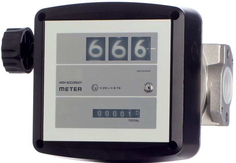 Betankungspumpe Benzin, 12 Volt, EX geschützt, Fasspumpe, 50 l/min, mechanisches Zählwerk