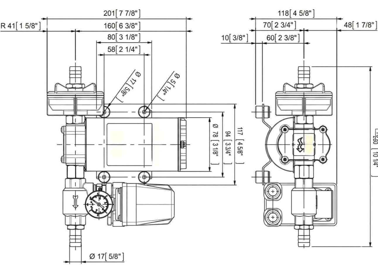 Zahnradpumpe 24 Volt, max. 2 bar, max 26 l/min, Trinkwasser