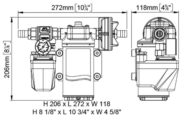 Zahnradpumpe 24 Volt, max. 2 bar, max 26 l/min, Trinkwasser