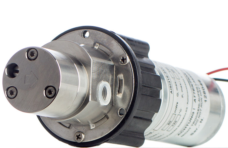 Zahnradpumpe 24 Volt, 1-6 bar, 2,3 l/min, by pass, Edelstahl Pumpenkopf, Peek Zahnräder
