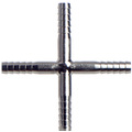 Schlauchverbinder Edelstahl Kreuz Form für 6 mm Schläuche.