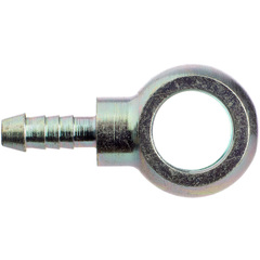 Ringöse aus Stahl 14x1,5 mit 6 mm Schlauchabgang.